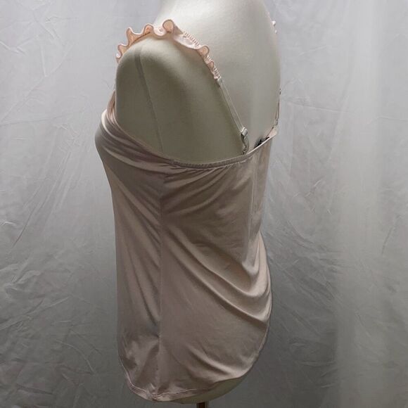 Laundry Shelli Segal pink ruffle strap tank top shirt Sz S - Picture 3 of 10